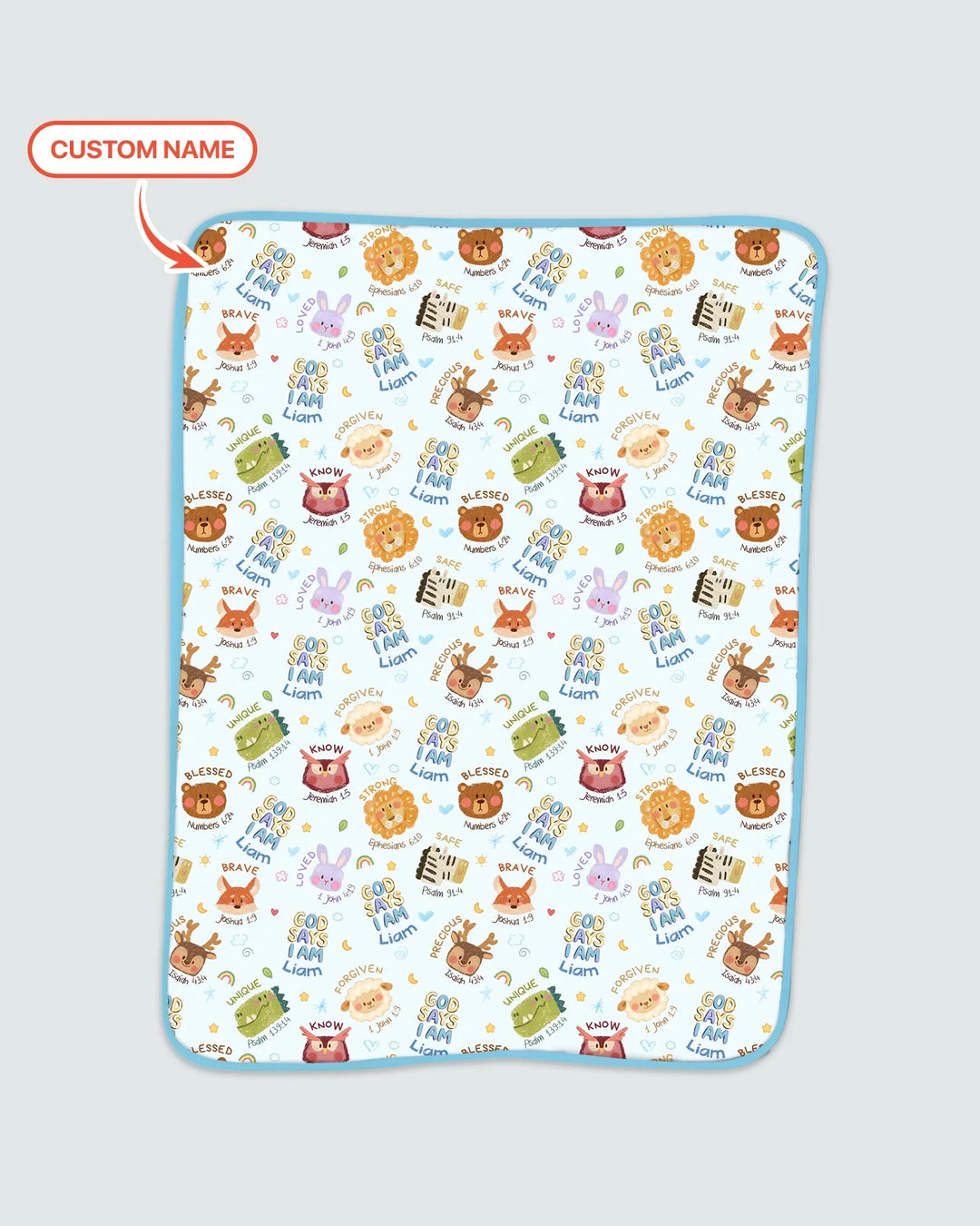 God Says I Am — Little Flock Custom Name Blanket