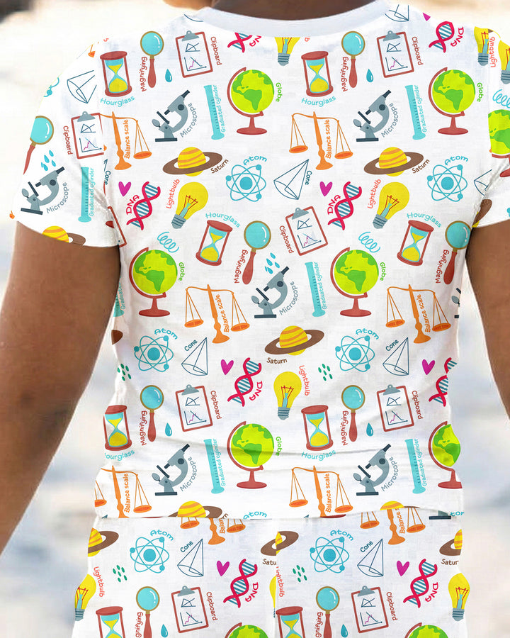 Conjunto de pijama de dos piezas de manga corta de bambú