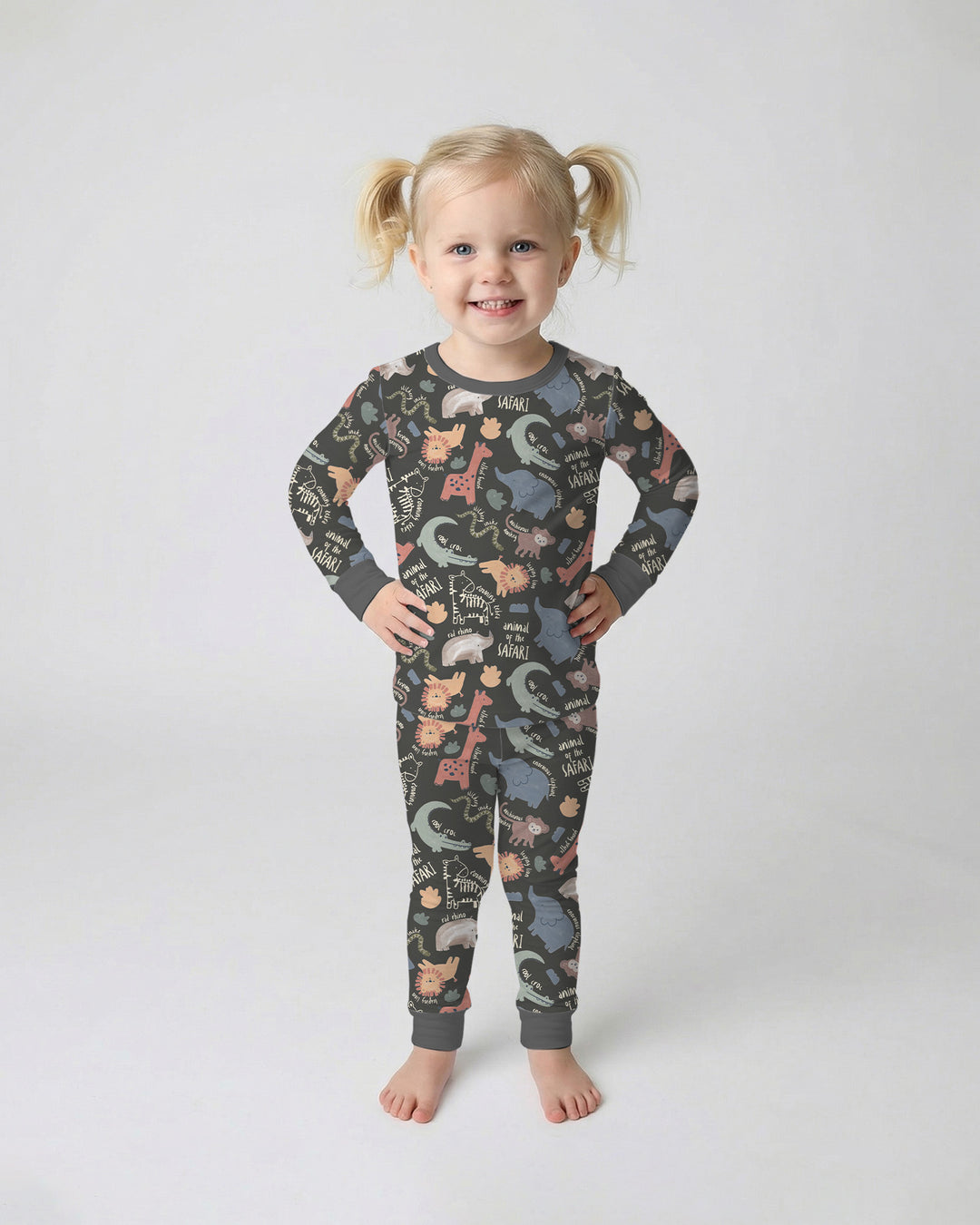 Funny African Animals Two Piece Long Sleeve Pajama Set
