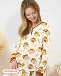 Personalisierbares Passah-Afikoman-Pyjama-Set aus Bambus für Damen