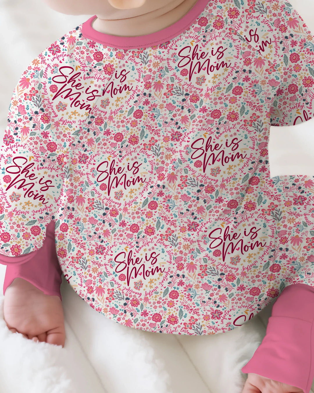She Is Mom Floral Bamboo Cremallera Convertible