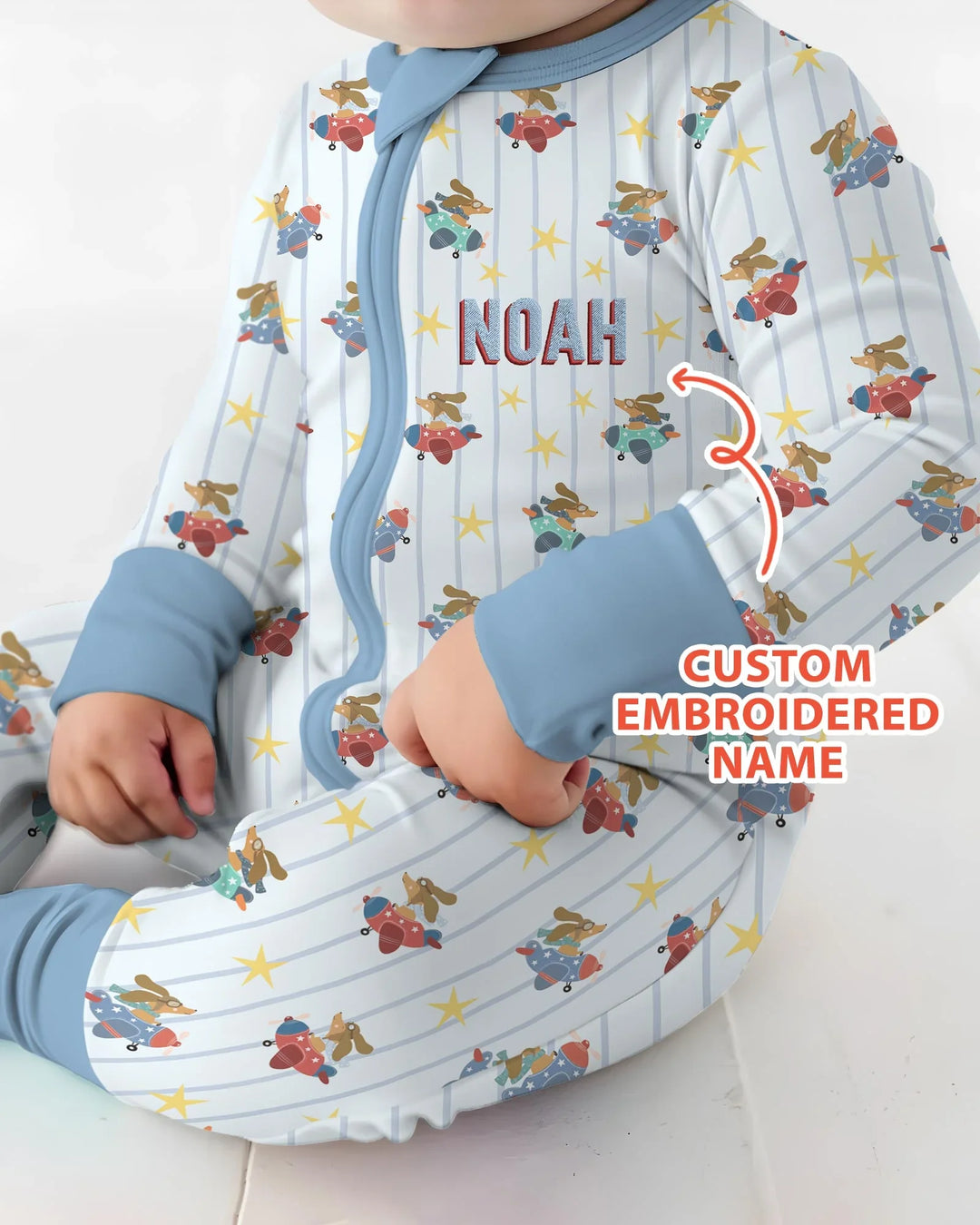 Custom Name Embroidered Dachshund Pilot Bamboo Convertible Zippy