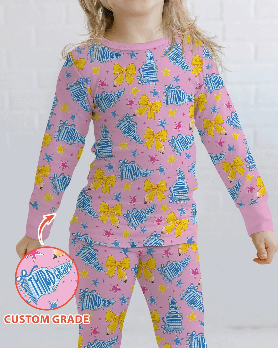 Conjunto de pijama de dos piezas de bambú con mangas largas, plantilla PERSONALIZADA