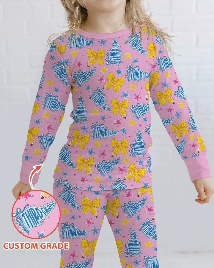 Conjunto de pijama de dos piezas de bambú con mangas largas, plantilla PERSONALIZADA