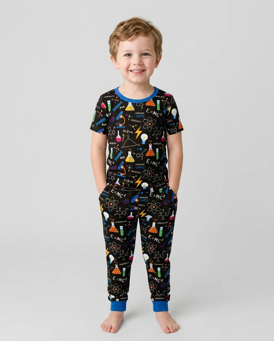 Science Explorer Family Matching Bamboo Two Piece Short Sleeve Pajama Set