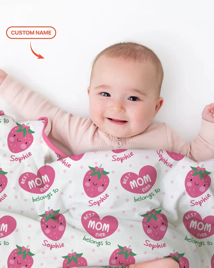 Custom Name Best Mom Ever Belongs to Bamboo Blanket