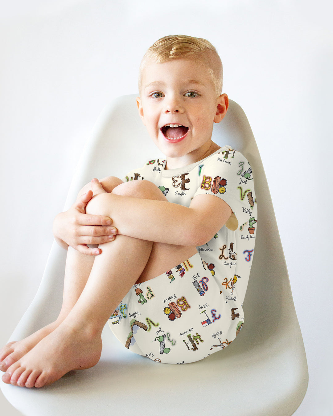 Texas Alphabet Bamboo Two Piece Short Sleeve Shorts Pajama Set