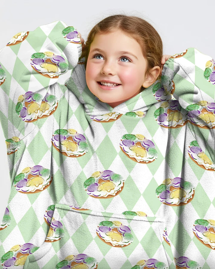 Mardi Gras Donut Tragbarer Bambus-Decken-Hoodie