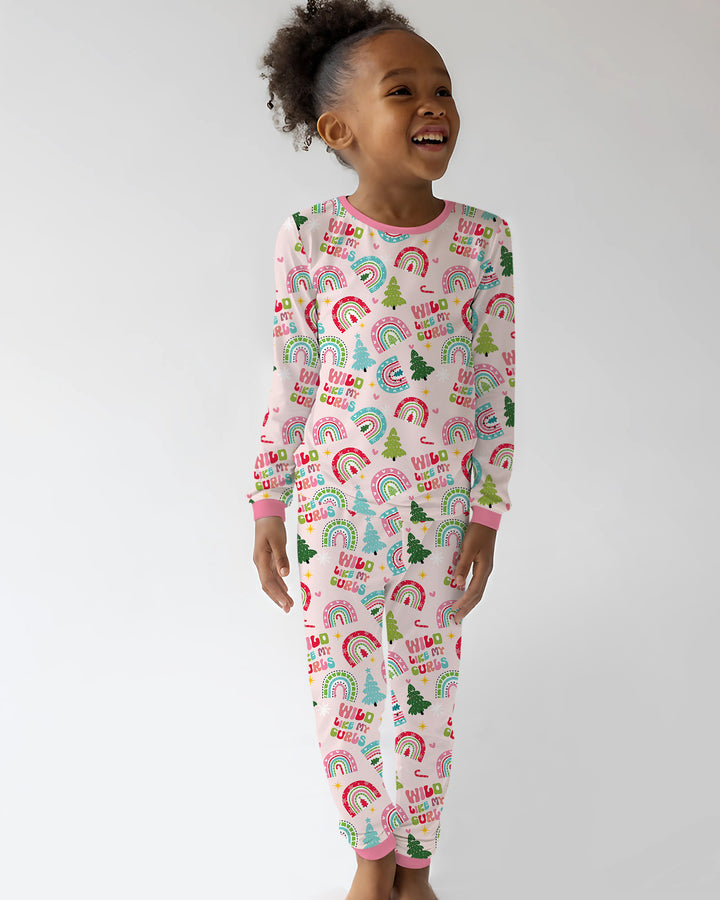 Wild Like My Curls Bamboo Two Piece Long Sleeve Pajama Set