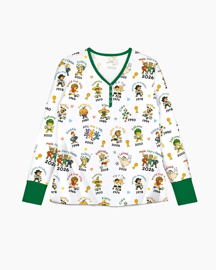 Soccer cup Mascots Bamboo Women Pajama Set