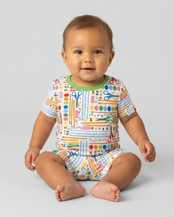 Craft Corner Bamboo Two Piece Short Sleeve Shorts Pajama Set