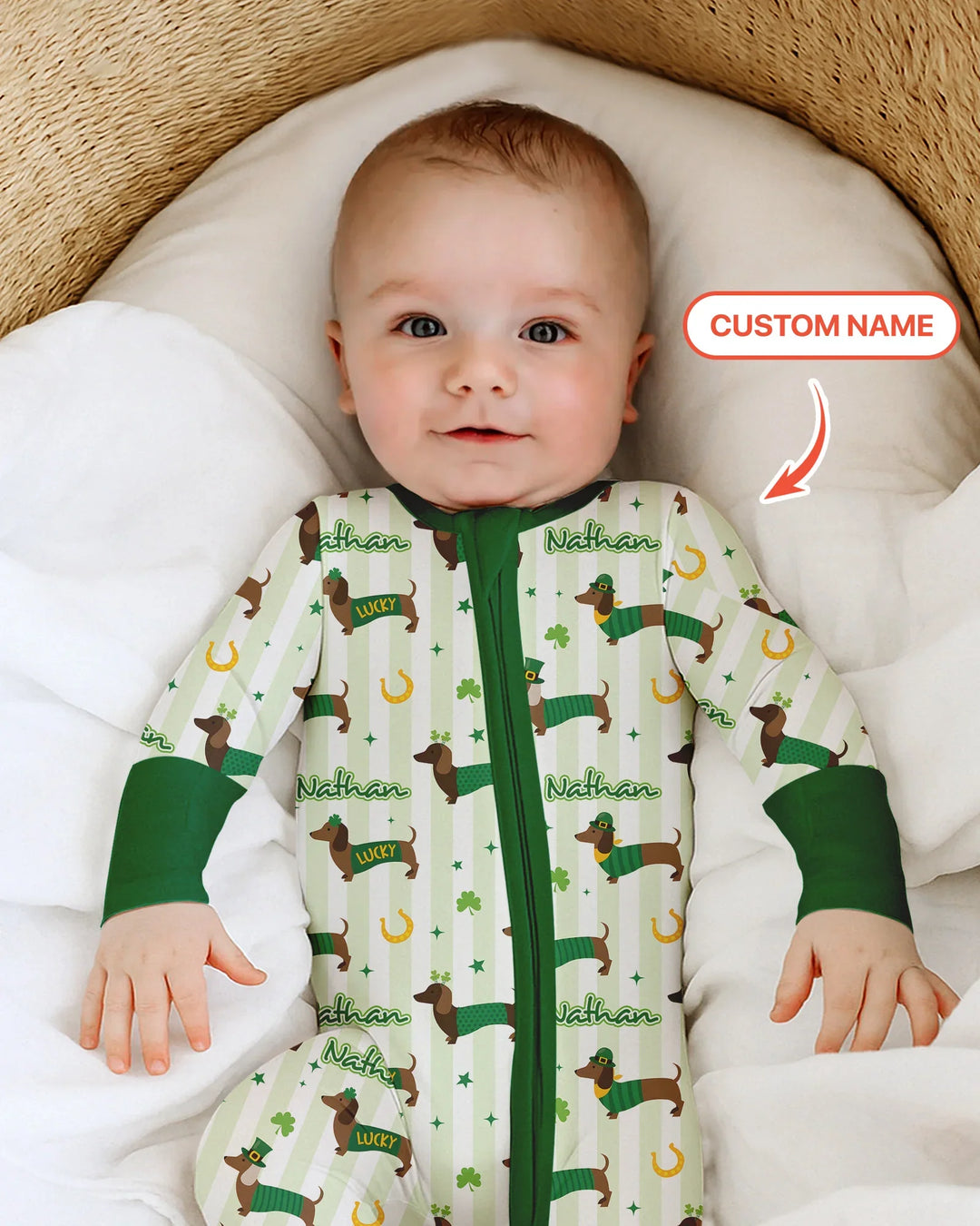 Lucky Dachshunds St. Patrick's Day Family Matching Convertible Zippy