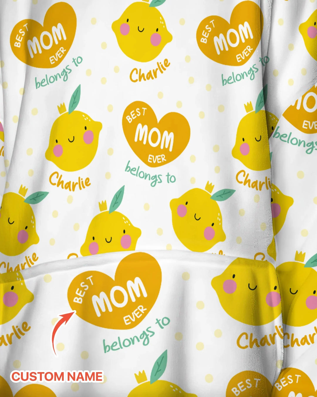 Benutzerdefinierter Name „Beste Mama aller Zeiten“ gehört zu Bambus-Deckenhoodie