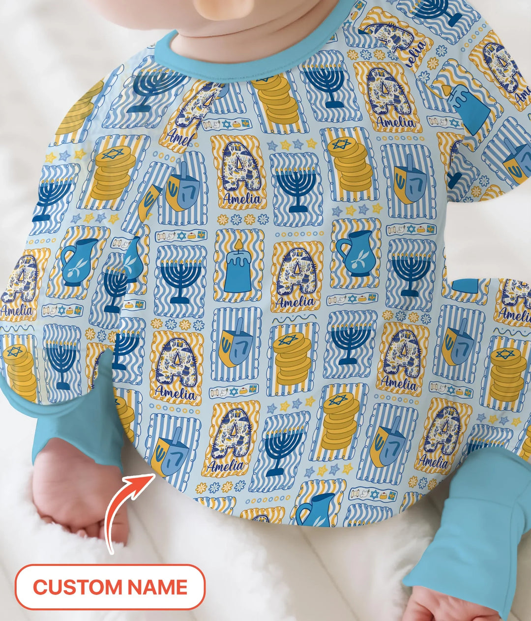 Custom Name Hanukkah Wonderland Convertible Zippy