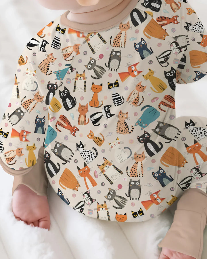 Goofy Mischief Cat Family Matching Bamboo Convertible Zippy