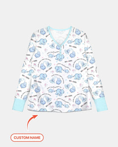 Custom Name Mother & Baby Elephant Women Pajama Set