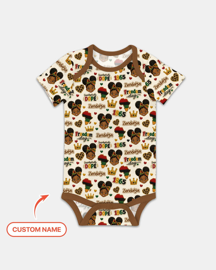 Custom Name Juneteenth Unapologetically Dope Bamboo Bodysuit