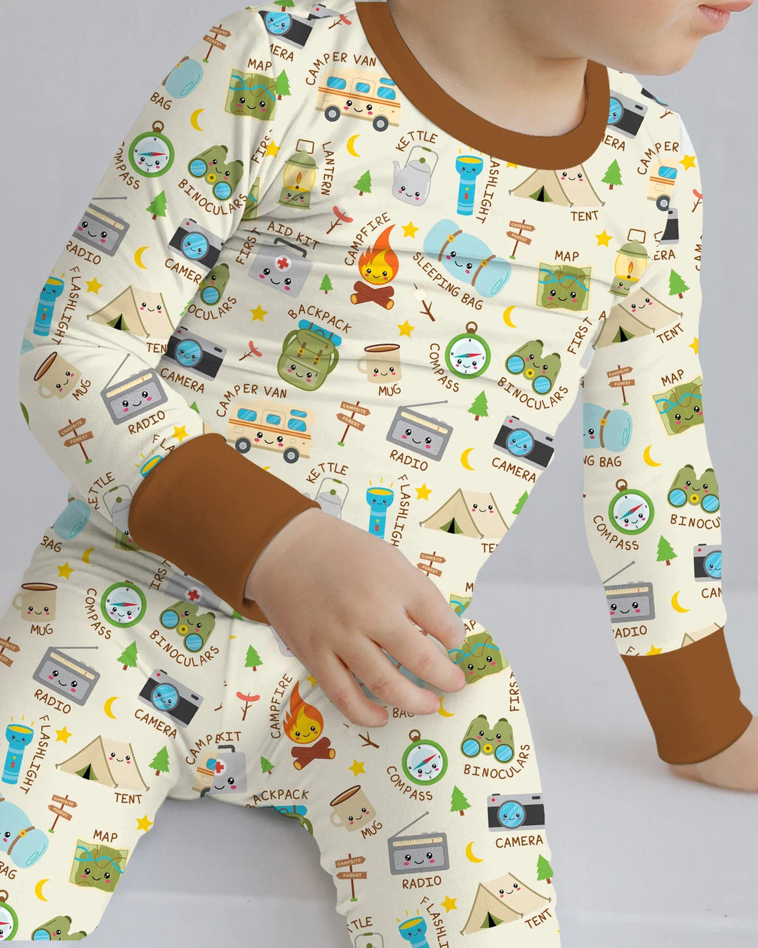 Little Camp Adventure Family Matching Two Piece Long Sleeve Pajama Set