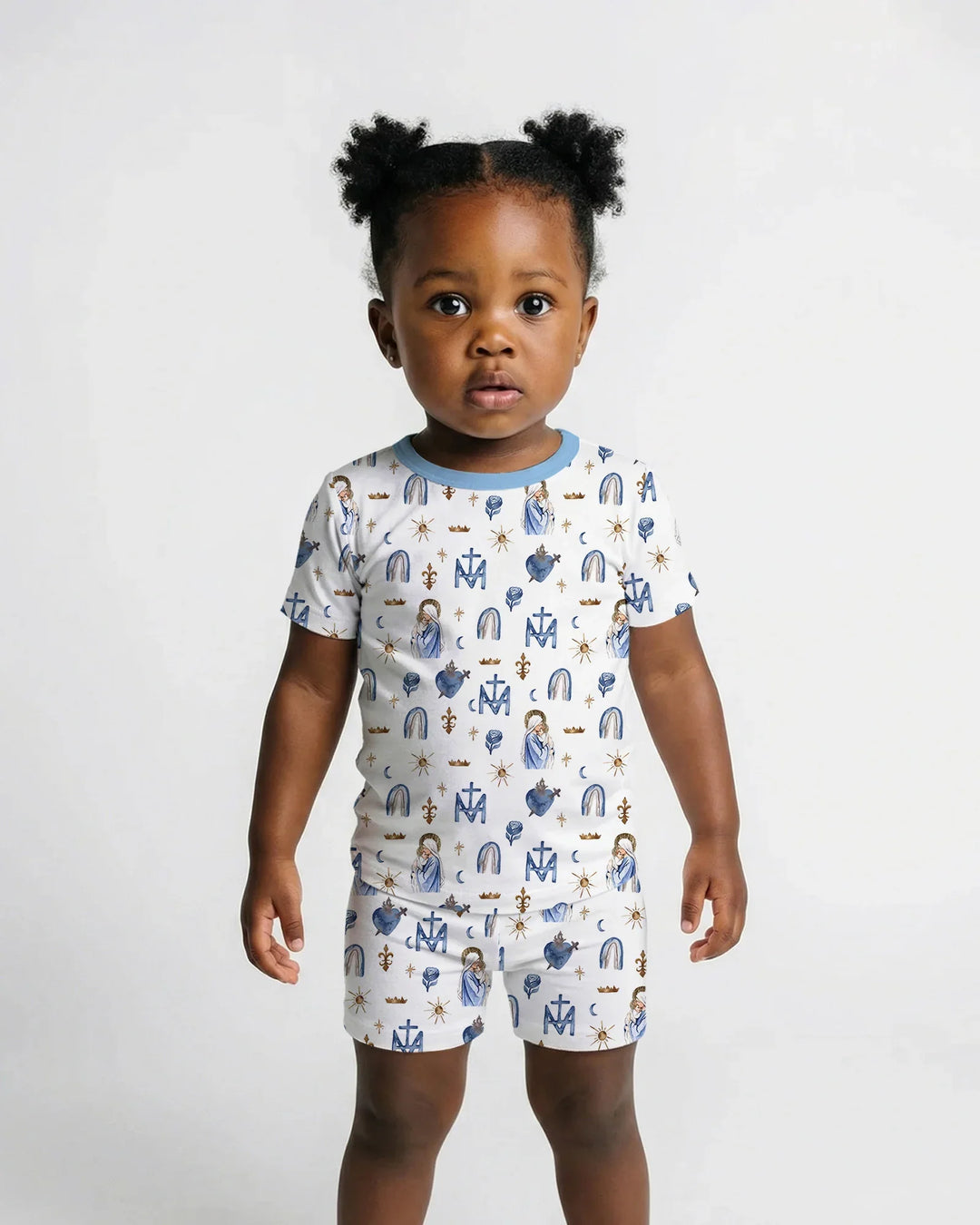 Little Ave Maria Bamboo Two Piece Short Sleeve Shorts Pajama Set