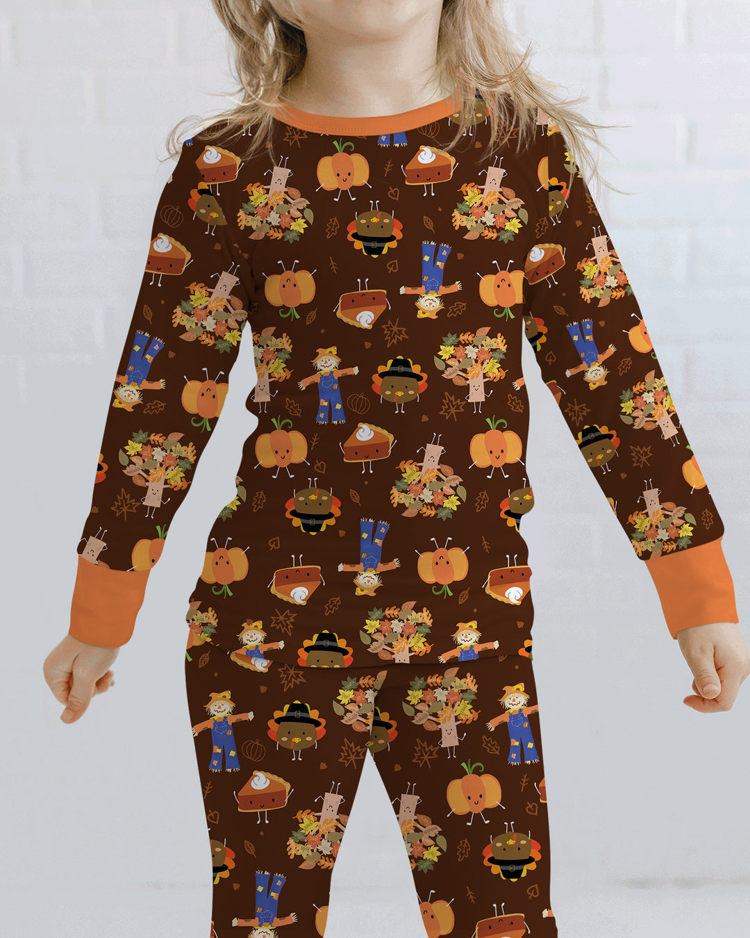 Thanksgiving Festive Bamboo Two Piece Long Sleeve Pajama Set