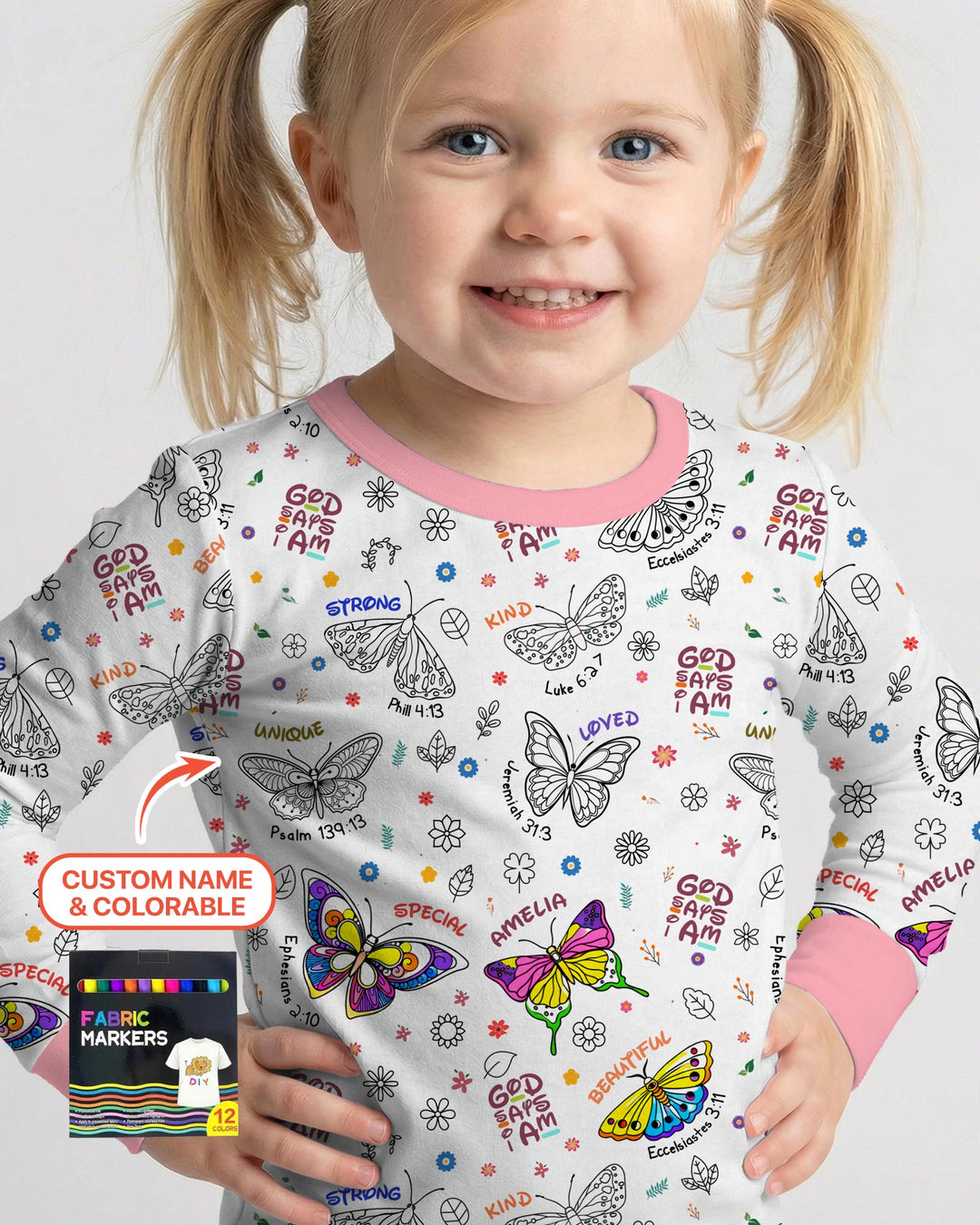 Zweiteiliges Langarm-Pyjama-Set mit Sommerfrüchten