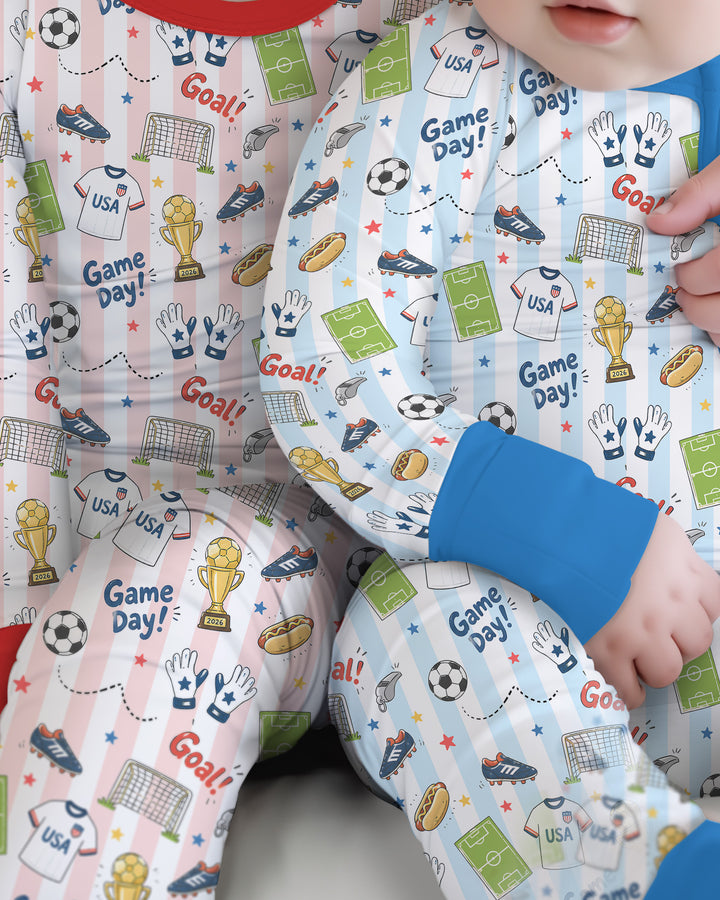 Striped Soccer Game Day Family Matching Bamboo Convertible Zippy