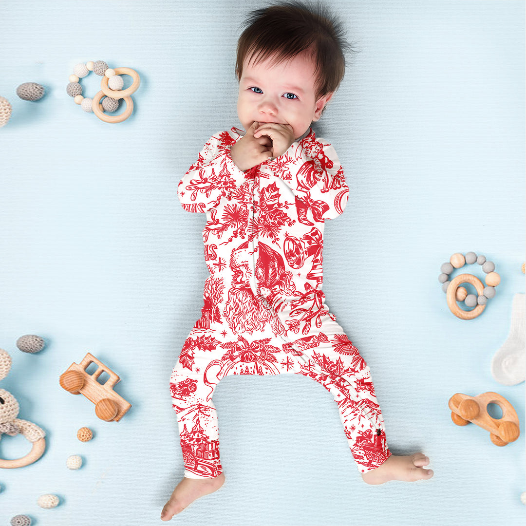 Family Christmas Chinoiserie Pajama Convertible Zippy