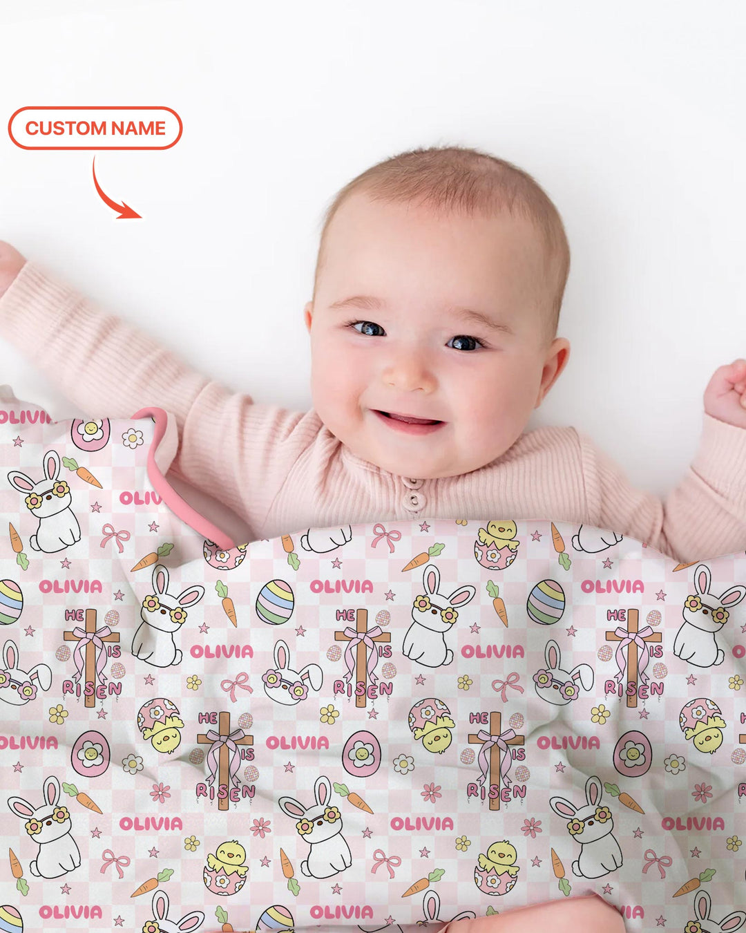 Custom Name Retro Easter Blanket