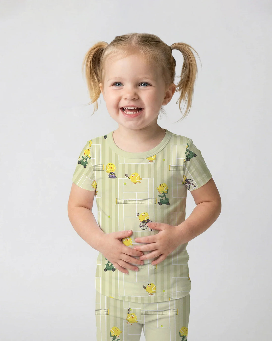 Tennis Bamboo Two Piece Short Sleeve Pajama Set