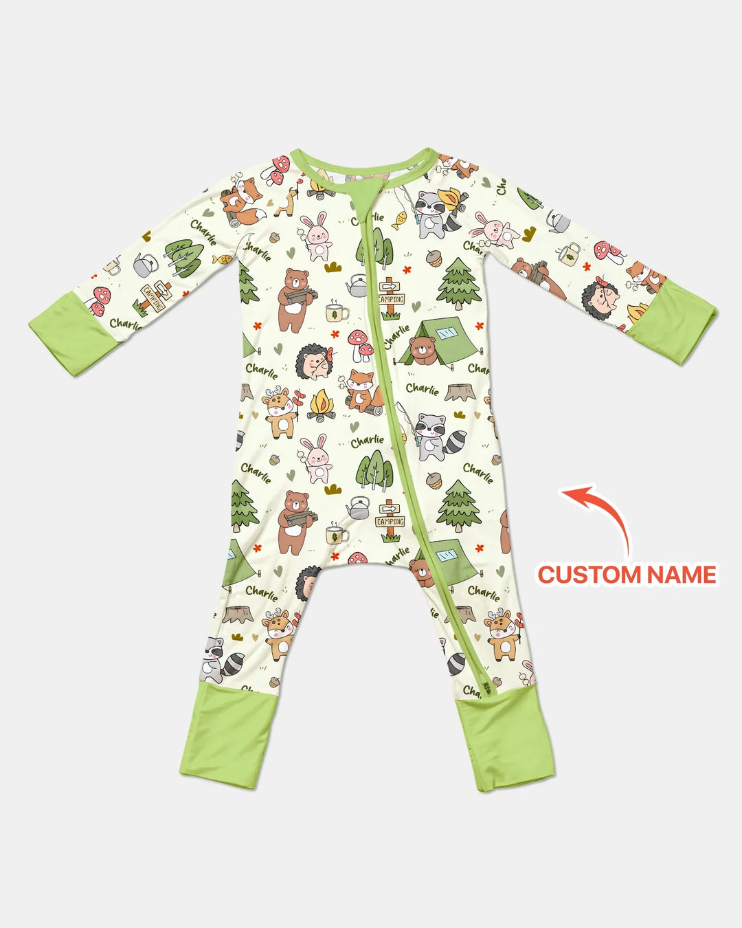 Custom Name Little Camp Buddies Bamboo Convertible Zippy