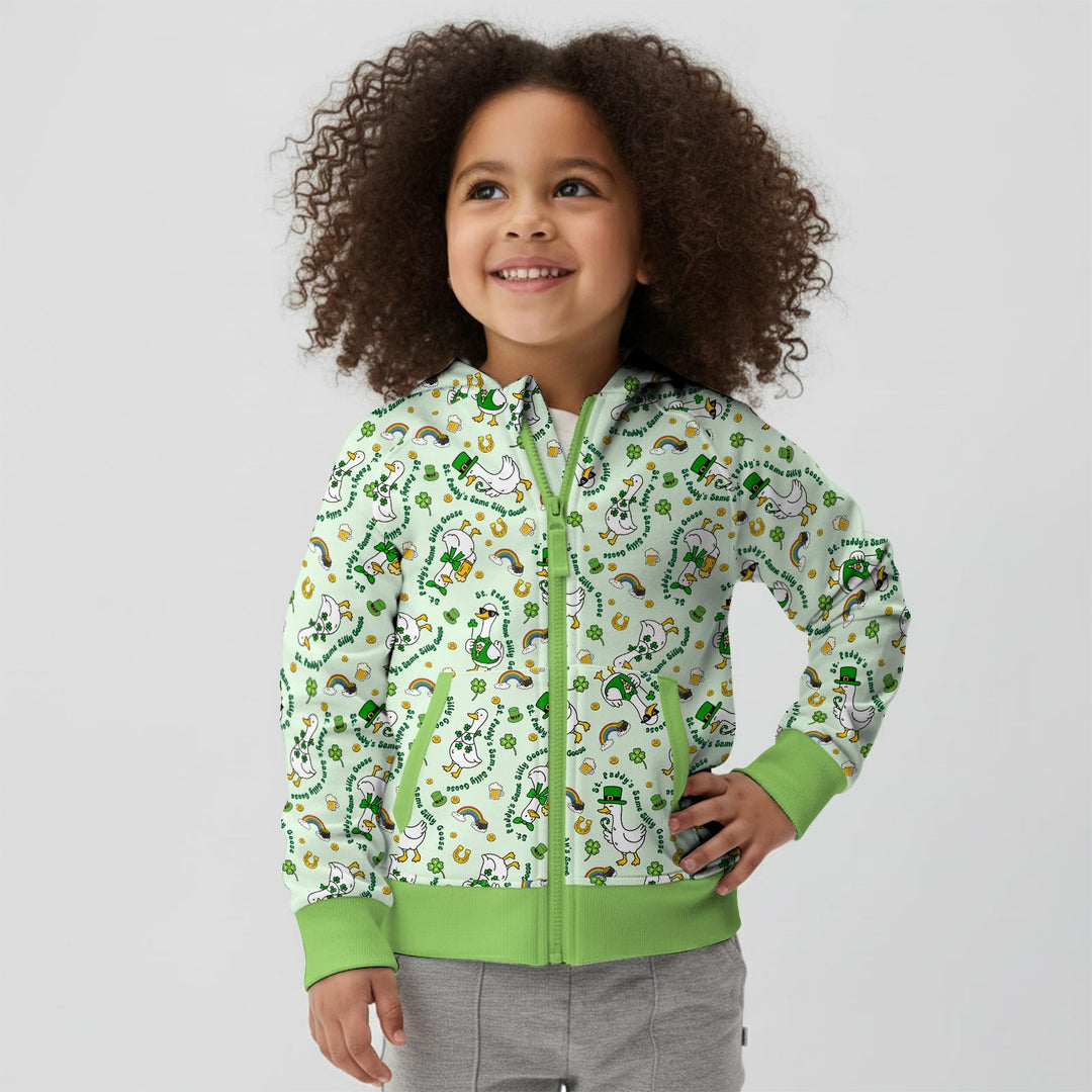 St. Patrick's Day Silly Goose Zip Hoodie