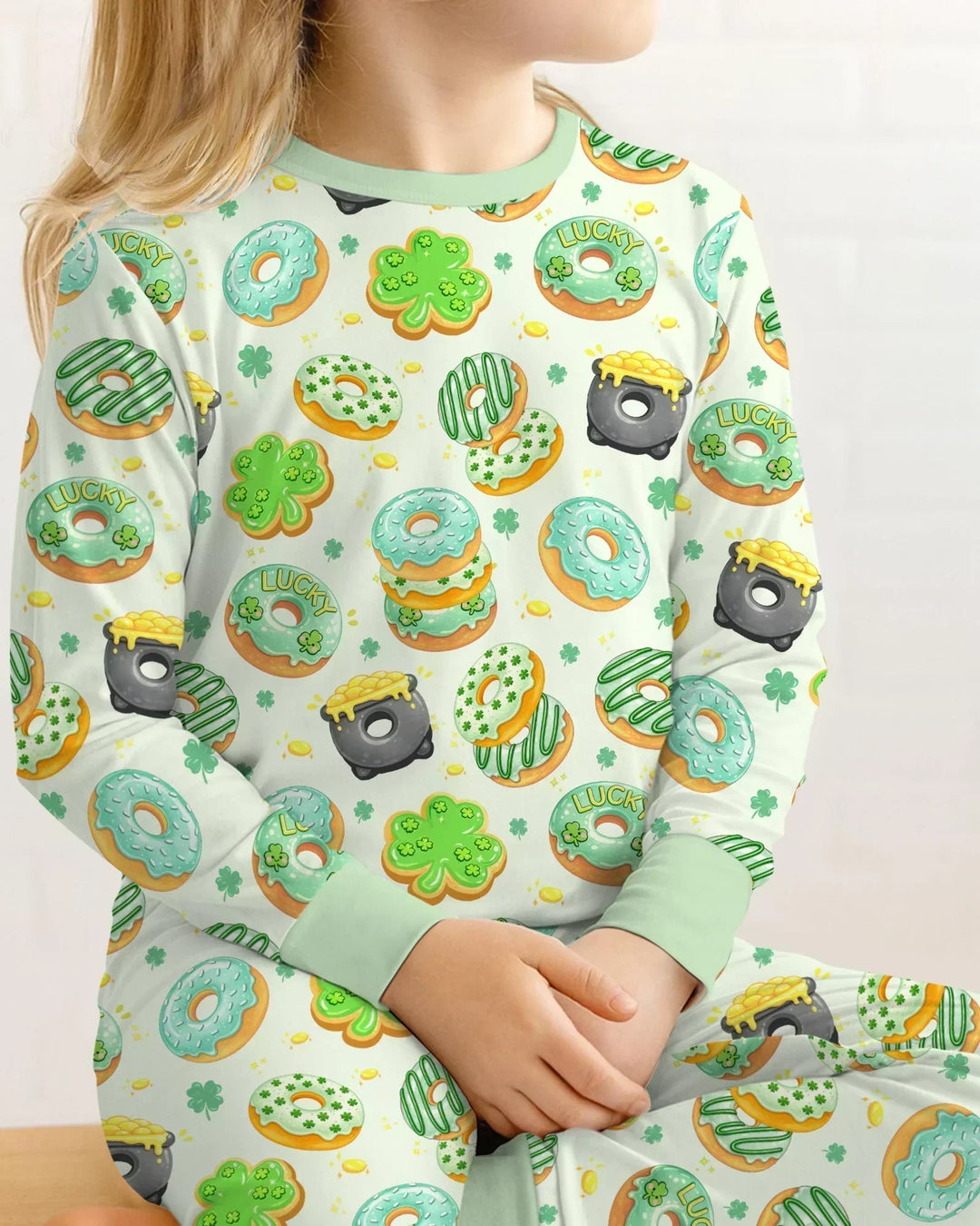 St. Patrick's Day Donut Two Piece Long Sleeve Pajama Set
