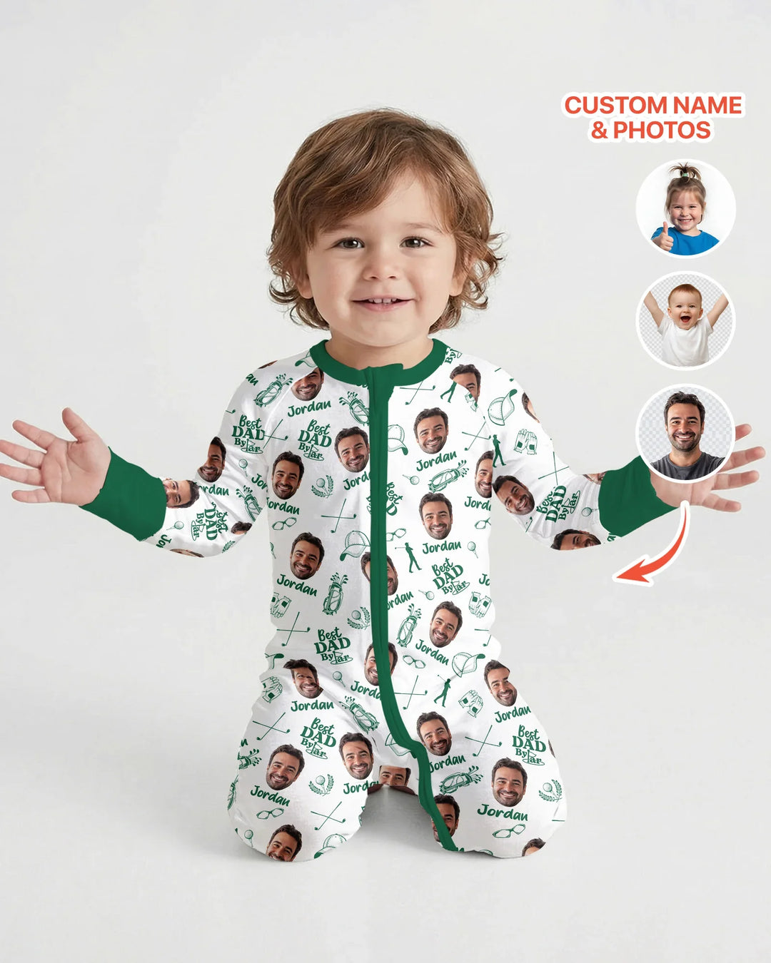 Custom Photo Best Dad By Par Bamboo Convertible Zippy