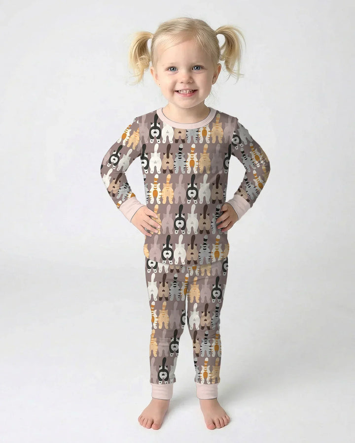 Zweiteiliges Langarm-Pyjama-Set mit Sommerfrüchten