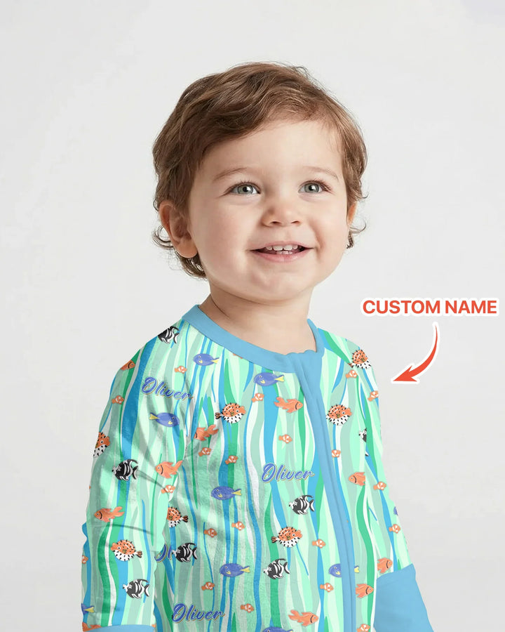 Custom Name Summer Beach Bamboo Convertible Zippy