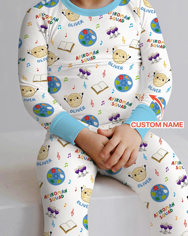 Zweiteiliges Langarm-Pyjama-Set mit Sommerfrüchten