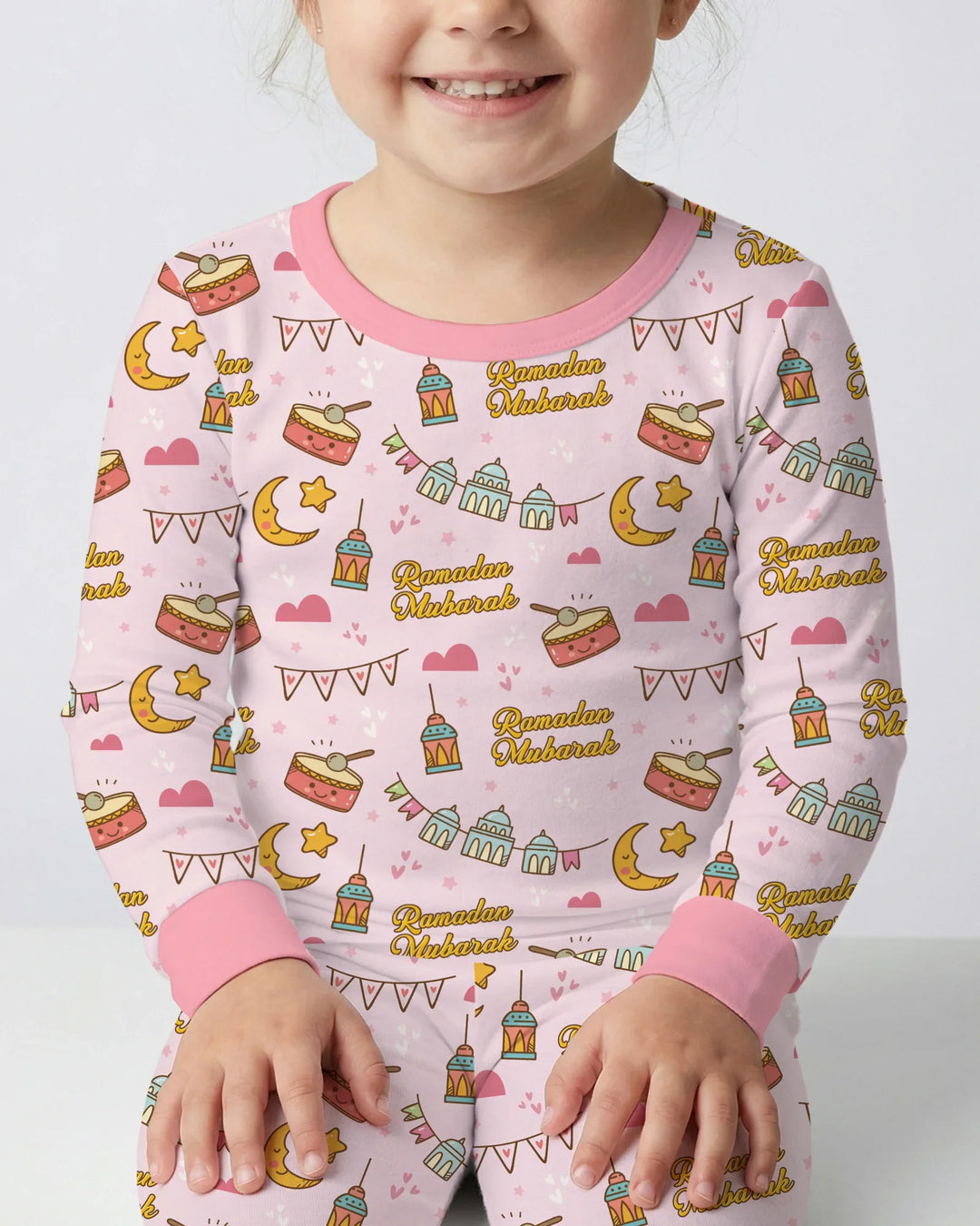 Ramadan Mubarak Two Piece Long Sleeve Pajama Set