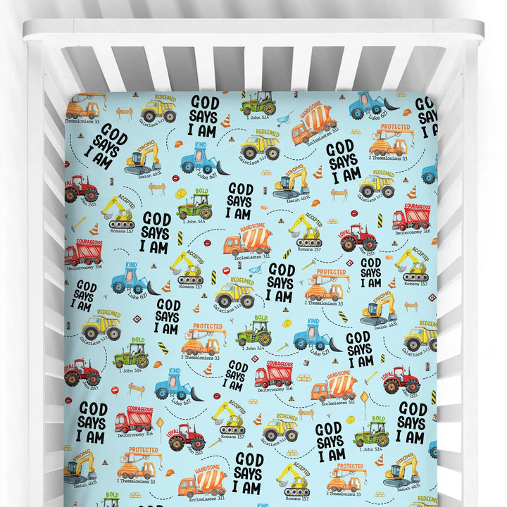 God Says I Am Fitted Crib Sheet