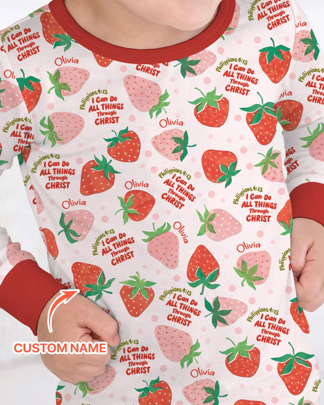 Conjunto de Pijama de Dos Piezas de Manga Larga de Bambú "Todo lo puedo en Cristo"