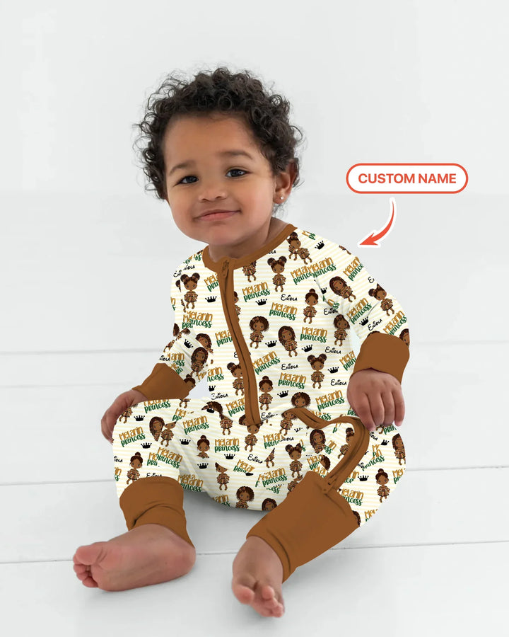 Custom Name Melanin Princess Bamboo Convertible Zippy