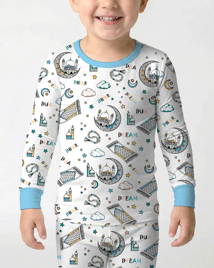 Dua, Dhikr, Dream Matching Family Two Piece Long Sleeve Pajama Set