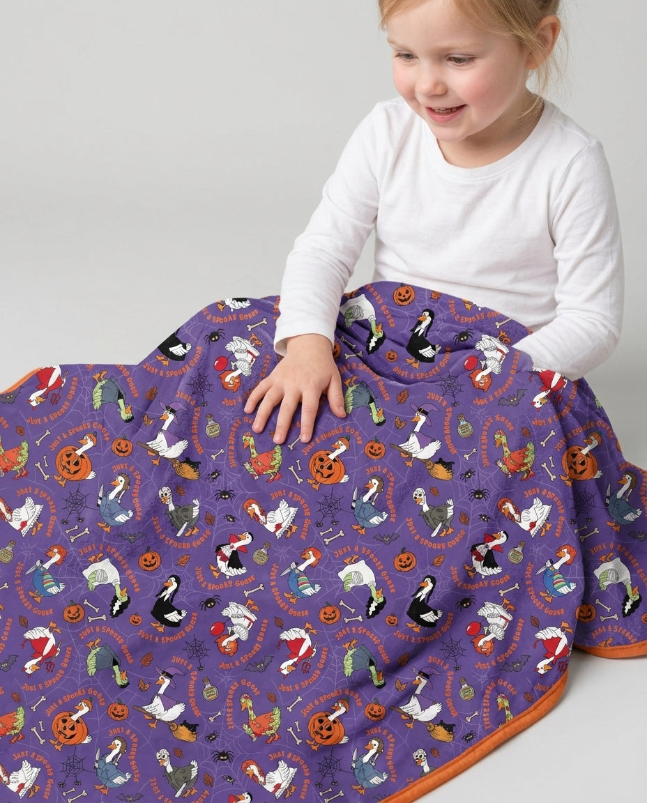 Just A Spooky Goose Family Matching Bamboo Blanket
