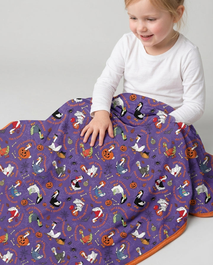Just A Spooky Goose Family Matching Bamboo Blanket