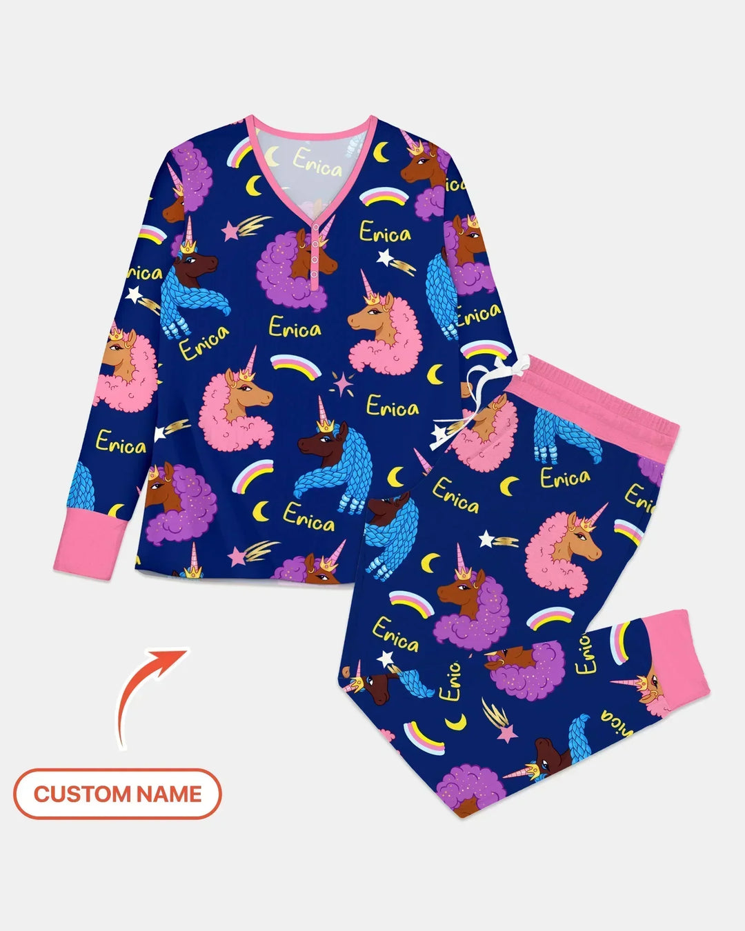 African Astro Unicorn Women Pajama Set