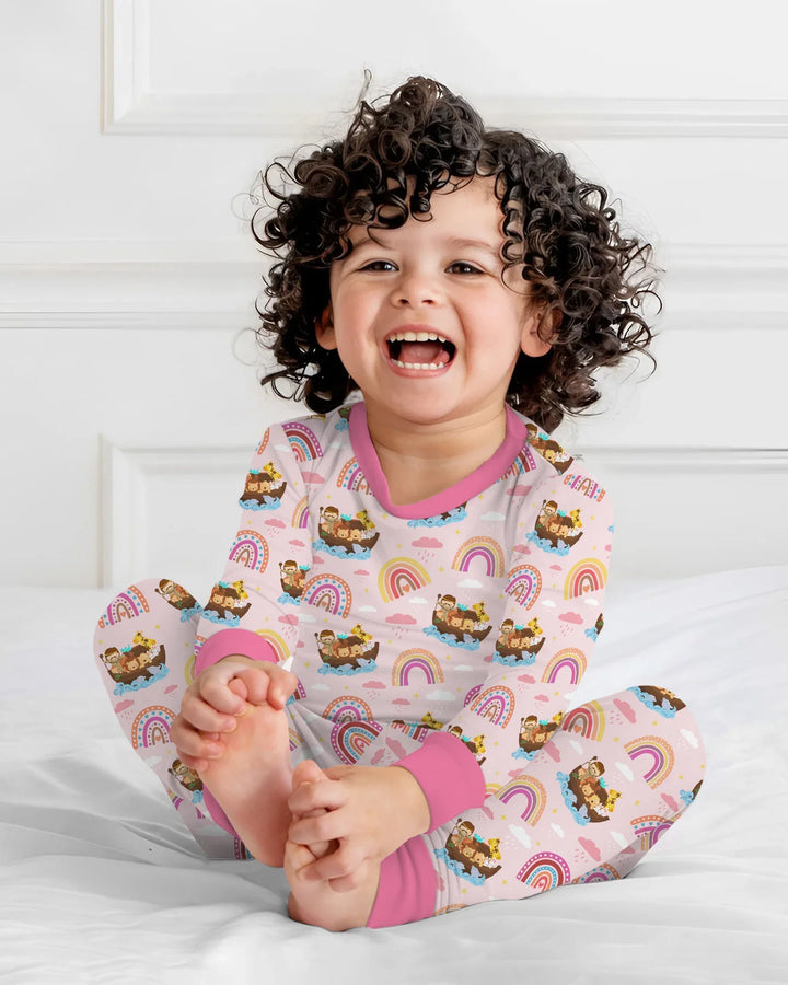 Noah’s Ark & God’s Rainbow Promise Two Piece Long Sleeve Pajama Set