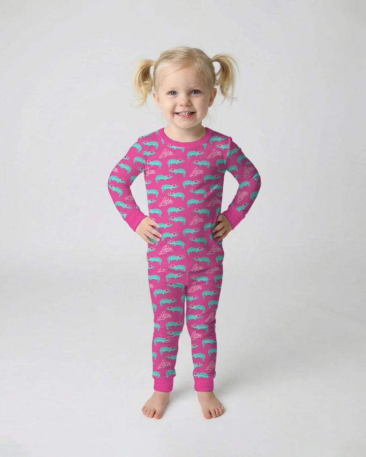Later Gator Bamboo Two Piece Long Sleeve Pajama Set