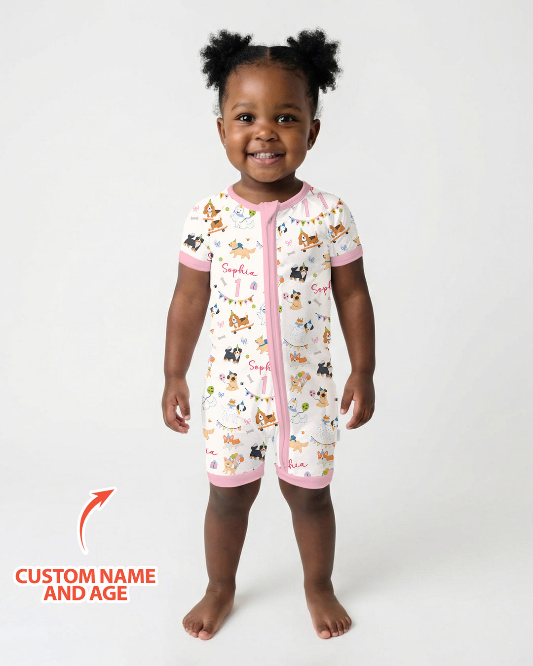 Plantilla PERSONALIZADA de Bambú Pijama Corto con Cremallera