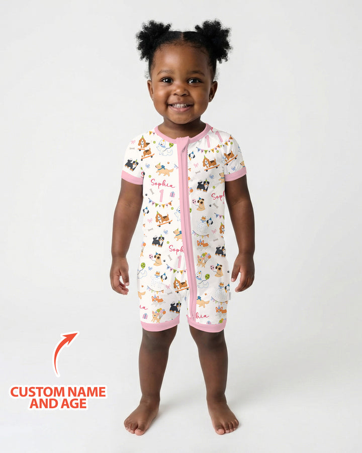 Plantilla PERSONALIZADA de Bambú Pijama Corto con Cremallera
