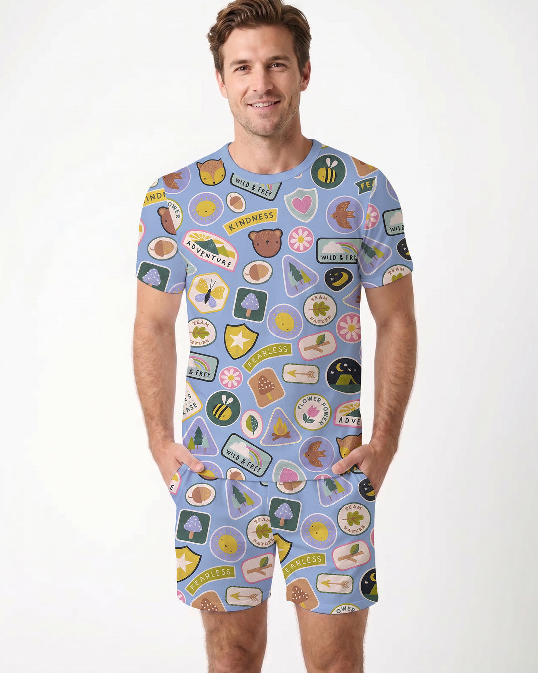 Little Explorer Bamboo Men Short Sleeve Short Pajama Set