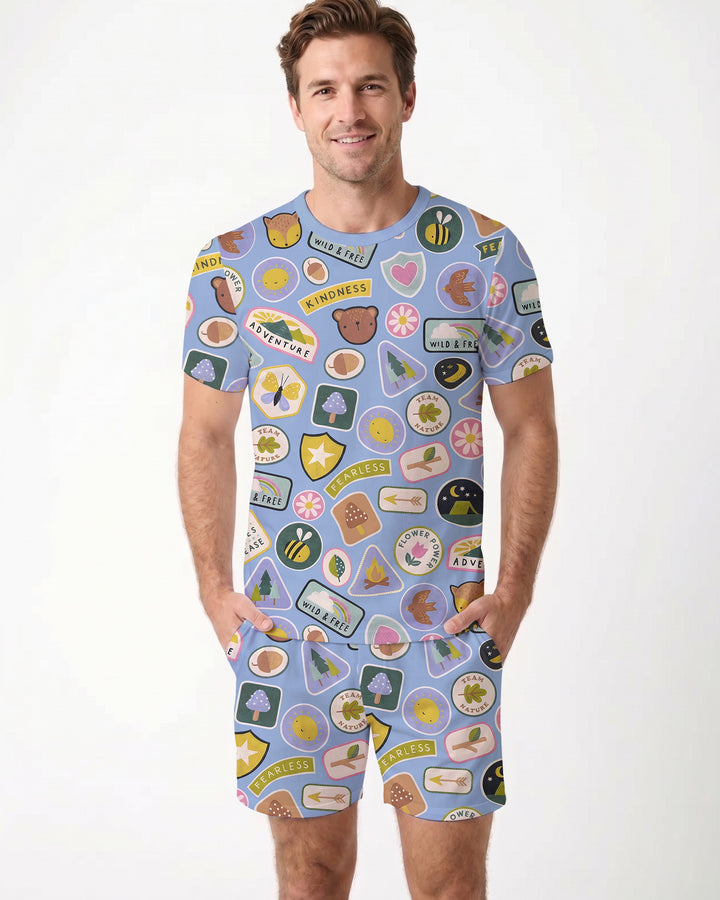 Little Explorer Bamboo Men Short Sleeve Short Pajama Set